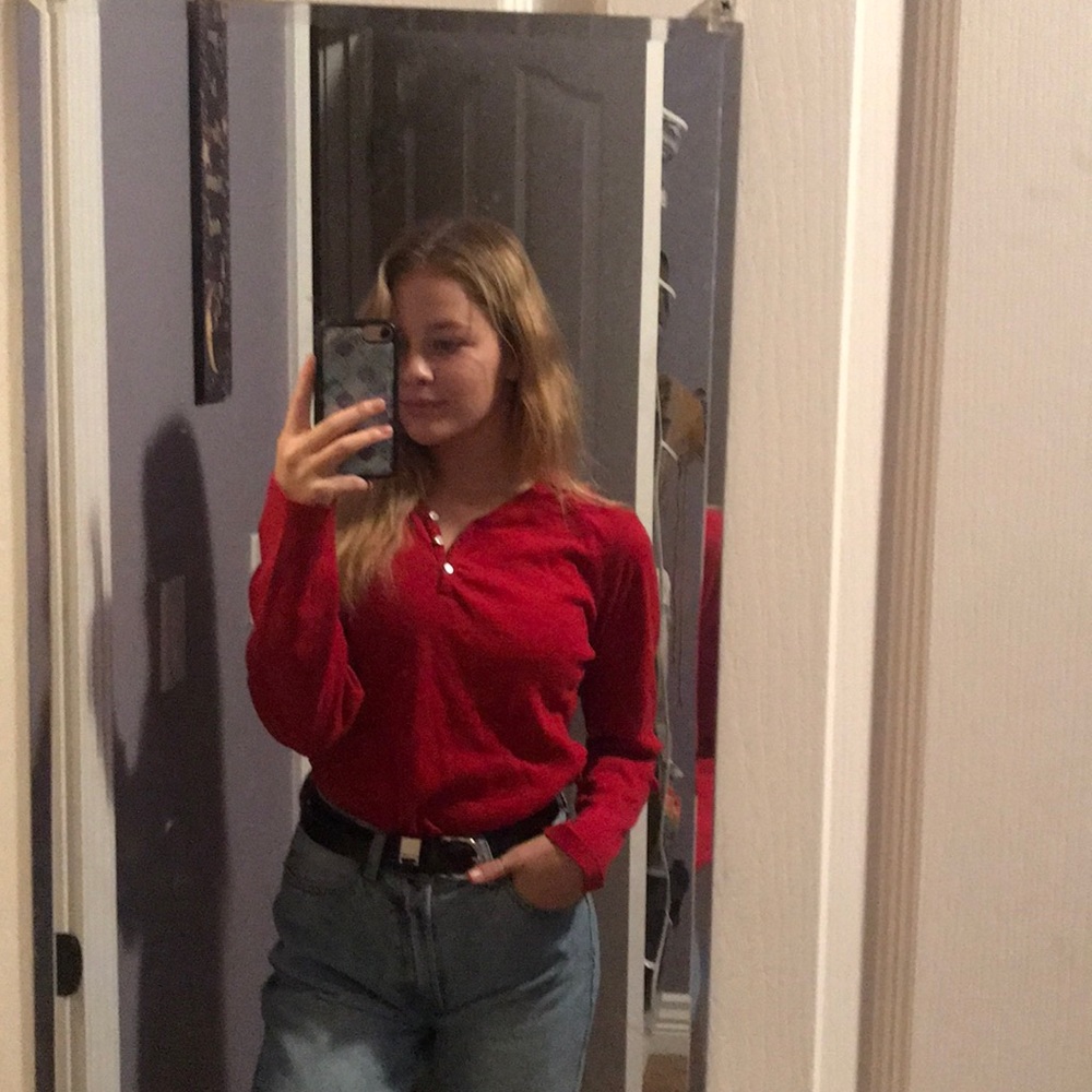Anne Klein red long sleeve
